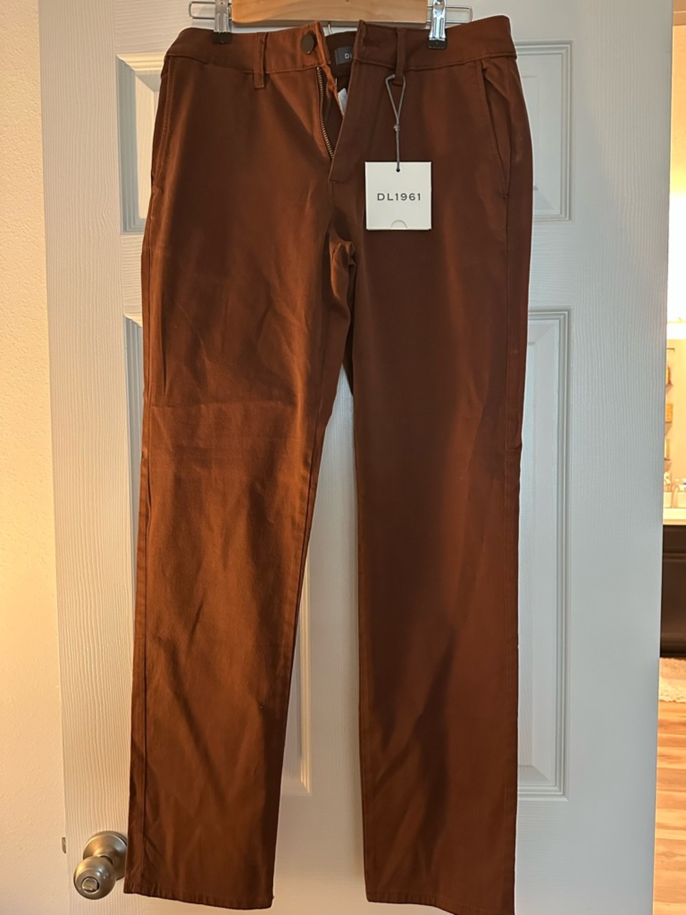 DL1961 Men's Rust Brown Slim Straight Chinos